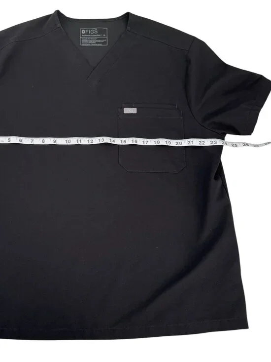 FIGS Leon Scrub Top Mens XL Black Medical V Neck Healthcare Uniform - Picture 5 of 7
